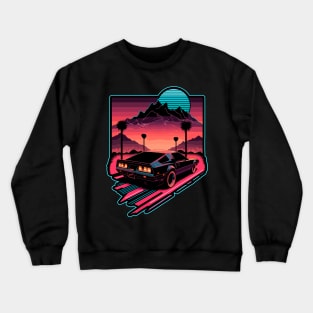 1980s Cyber Summer's Night Rider by gnarly Crewneck Sweatshirt